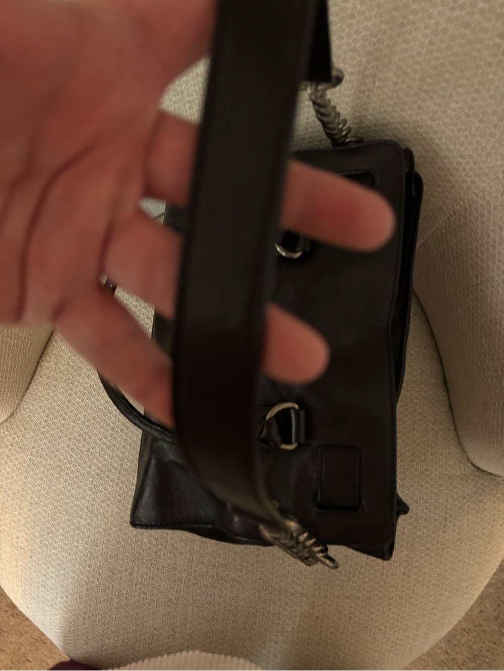 Michael Kors Black Stud-Accented Leather Satchel Bag - Picture 7 of 8